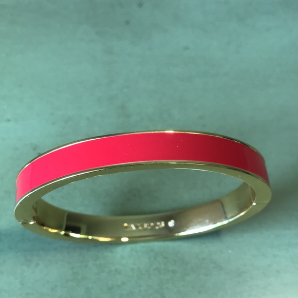 NWOT Talbots TWO Enamel Bangle Bracelets, One Red, One White, w/Gold Finish - Picture 2 of 7